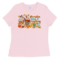 Bubblegum Pink pumpkin spice and everything nice Ladies Tee - CowGirlArtShop