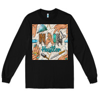 Black hail hustler and nail art hands with glitter polish seamless pattern b Long Sleeve Tee - BundleAndBundleShop