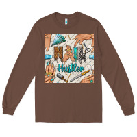Chestnut hail hustler and nail art hands with glitter polish seamless pattern b Long Sleeve Tee - BundleAndBundleShop