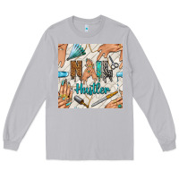 Moon Dust hail hustler and nail art hands with glitter polish seamless pattern b Long Sleeve Tee - BundleAndBundleShop