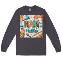Hail Hustler And Nail Art Hands With Glitter Polish Seamless Pattern B Long Sleeve Tee | Teevron