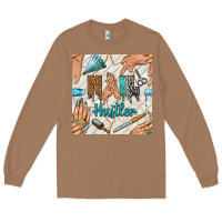 Toasted Coconut hail hustler and nail art hands with glitter polish seamless pattern b Long Sleeve Tee - BundleAndBundleShop