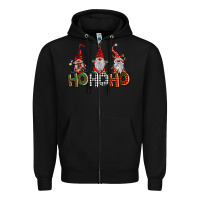 Black ho ho. ho gnomes Zipper Hoodie - BarkalooDesign