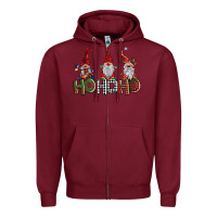 Burgundy ho ho. ho gnomes Zipper Hoodie - BarkalooDesign