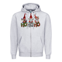 Heather Grey ho ho. ho gnomes Zipper Hoodie - BarkalooDesign