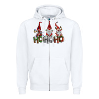 White ho ho. ho gnomes Zipper Hoodie - BarkalooDesign