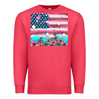 Cardinal american flag and teeth with flowers Premium Sweatshirt - AdoDesignShop