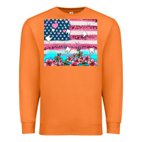 Carrot american flag and teeth with flowers Premium Sweatshirt - AdoDesignShop