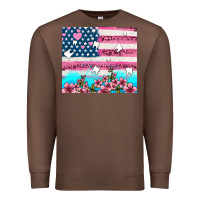Chestnut american flag and teeth with flowers Premium Sweatshirt - AdoDesignShop