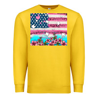 Lemon american flag and teeth with flowers Premium Sweatshirt - AdoDesignShop