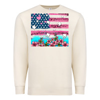 Sandshell american flag and teeth with flowers Premium Sweatshirt - AdoDesignShop