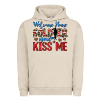 Pigment French Oak welcome home soldier now kiss me Urban Hoodie - JahusDesignShop