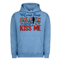 Pigment Pebble Blue welcome home soldier now kiss me Urban Hoodie - JahusDesignShop