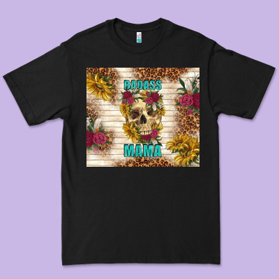 Badass Mama With Flowers Premium Tee Designed By Tumblerdesignbyshophia