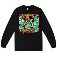Black taurus turquoise cowhide Long Sleeve Tee - RanaPortraitStore