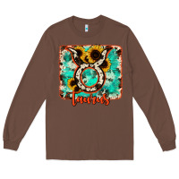 Chestnut taurus turquoise cowhide Long Sleeve Tee - RanaPortraitStore
