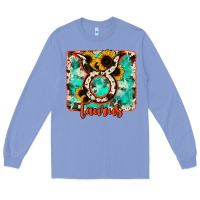 Colony Blue taurus turquoise cowhide Long Sleeve Tee - RanaPortraitStore