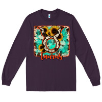 Plum taurus turquoise cowhide Long Sleeve Tee - RanaPortraitStore