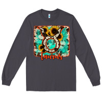 Smoke taurus turquoise cowhide Long Sleeve Tee - RanaPortraitStore