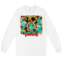 White taurus turquoise cowhide Long Sleeve Tee - RanaPortraitStore