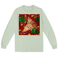 Matcha christmas nails and trees with leopard and plaid seamless pattern bbs Long Sleeve Tee - BundleAndBundleShop