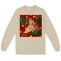 Mushroom christmas nails and trees with leopard and plaid seamless pattern bbs Long Sleeve Tee - BundleAndBundleShop