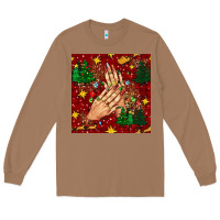 Toasted Coconut christmas nails and trees with leopard and plaid seamless pattern bbs Long Sleeve Tee - BundleAndBundleShop