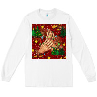 White christmas nails and trees with leopard and plaid seamless pattern bbs Long Sleeve Tee - BundleAndBundleShop