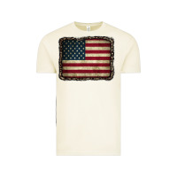 Vintage Arctic American Flag With Leopard Frame Vintage Tee - CowCowDesign