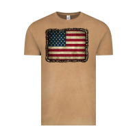 Vintage Camel American Flag With Leopard Frame Vintage Tee - CowCowDesign