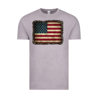 Vintage Zinc American Flag With Leopard Frame Vintage Tee - CowCowDesign