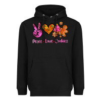 Black peace love cookies Heavyweight Hoodie - AdoDesignShop