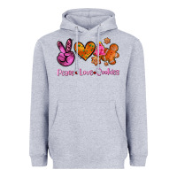 Heather Grey peace love cookies Heavyweight Hoodie - AdoDesignShop