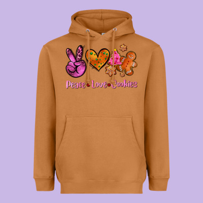 Peace Love Cookies Heavyweight Hoodie Designed By Adodesignshop