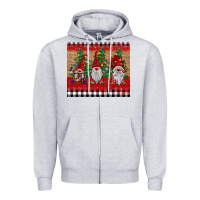 Heather Grey Christmas gnomes Zipper Hoodie - BarkalooDesign
