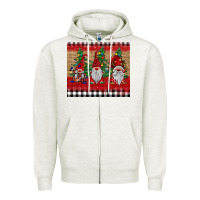 Oatmeal Heather Christmas gnomes Zipper Hoodie - BarkalooDesign