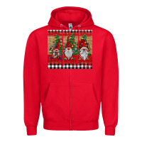 Red Christmas gnomes Zipper Hoodie - BarkalooDesign