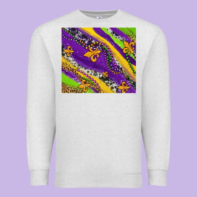 Mardi Gras Fleur Delis Leopard And Cowhide Premium Sweatshirt Designed By Adodesignshop