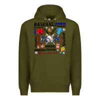 Army Green baseball mom Premium Hoodie - CowhideDigitalArt