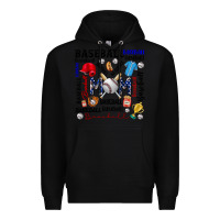Black baseball mom Premium Hoodie - CowhideDigitalArt