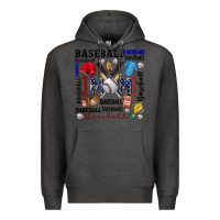 Charcoal Heather baseball mom Premium Hoodie - CowhideDigitalArt