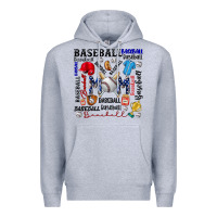 Heather Grey baseball mom Premium Hoodie - CowhideDigitalArt