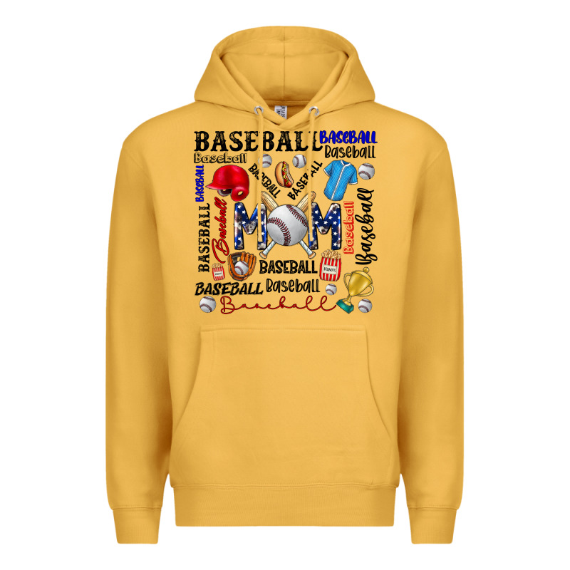 Baseball Mom Premium Hoodie by CowhideDigitalArt | Teevron