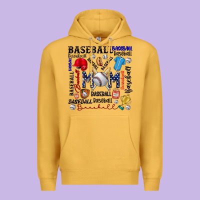 Baseball Mom Premium Hoodie Designed By Cowhidedigitalart