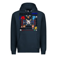 Navy baseball mom Premium Hoodie - CowhideDigitalArt