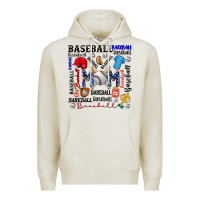 Oatmeal Heather baseball mom Premium Hoodie - CowhideDigitalArt