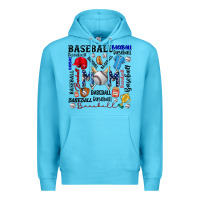 Ocean Blue baseball mom Premium Hoodie - CowhideDigitalArt
