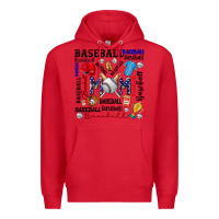 Red baseball mom Premium Hoodie - CowhideDigitalArt