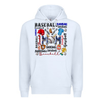 White baseball mom Premium Hoodie - CowhideDigitalArt