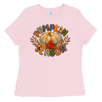 Bubblegum Pink pumpkin season Ladies Tee - CowGirlArtShop